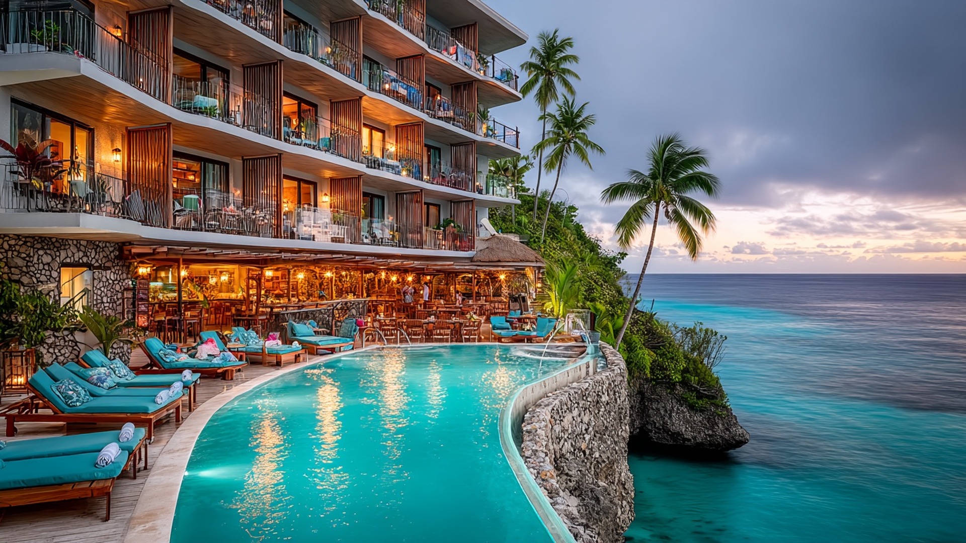 Boutique cliffside hotel with pool and ocean view