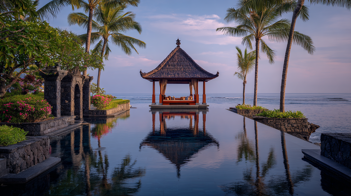 Luxury tropical resort pavilion